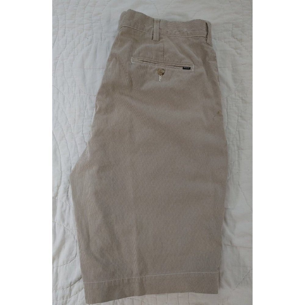 Polo Ralph Lauren Pin Stripe Khaki Golf Walking Shorts Mens sz 35